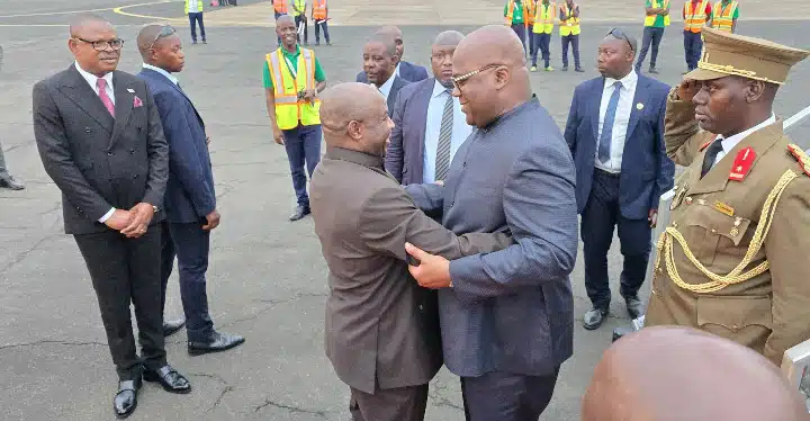 Perezida wu Burundi Evariste Ndayishimiye yakiriye mugenzi we Perezida Félix Tshisekedi wa RDC