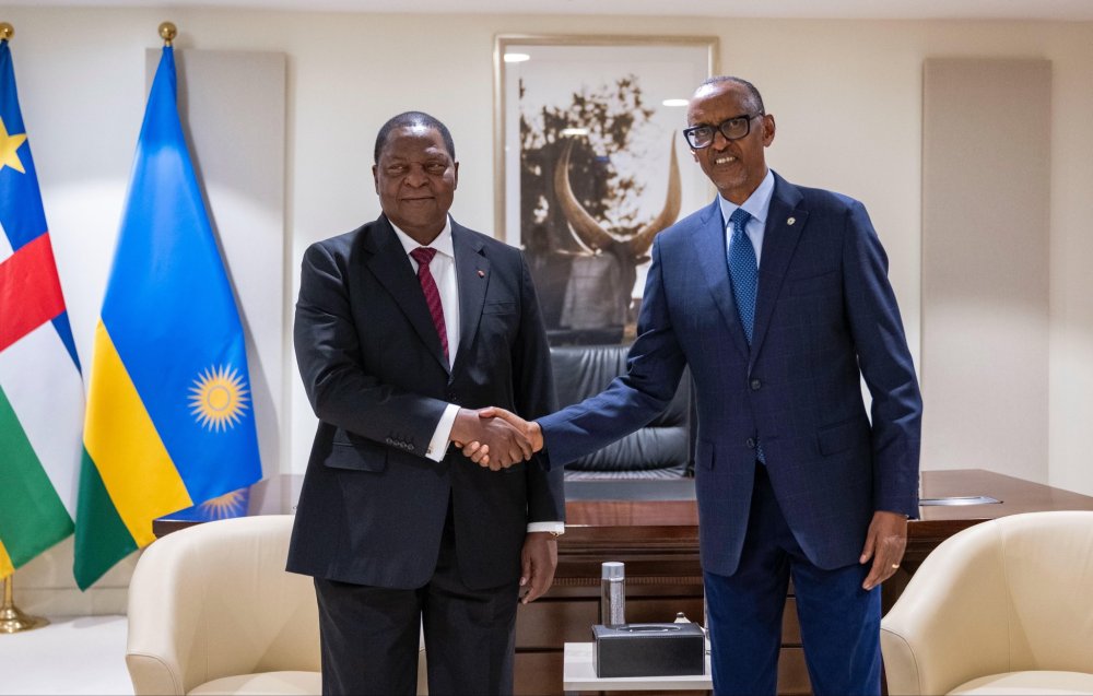 Perezida Paul Kagame yahuye na mugenzi we wa Centrafrique, Faustin Archange Touadéra